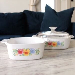 Corningware “Summer Blush” Vintage Casserole Dishes